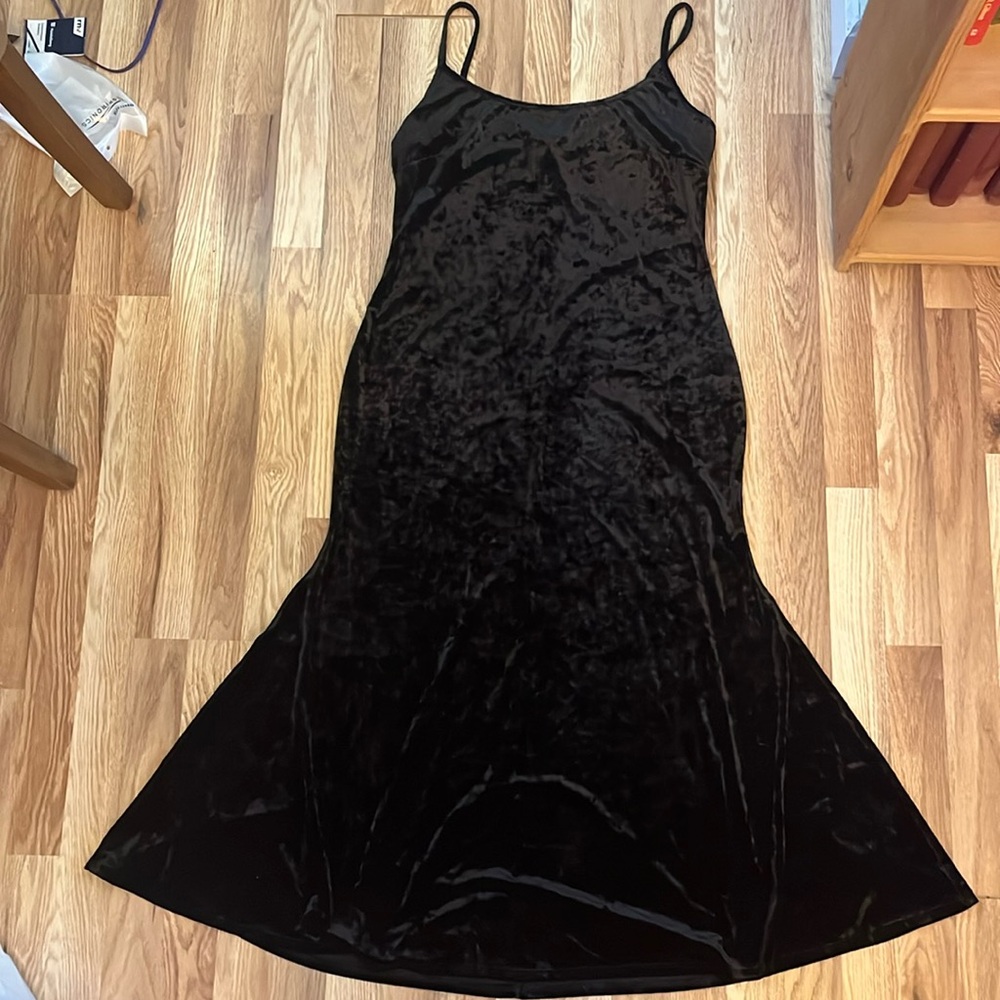 Sexy crushed velvet mermaid slip dress